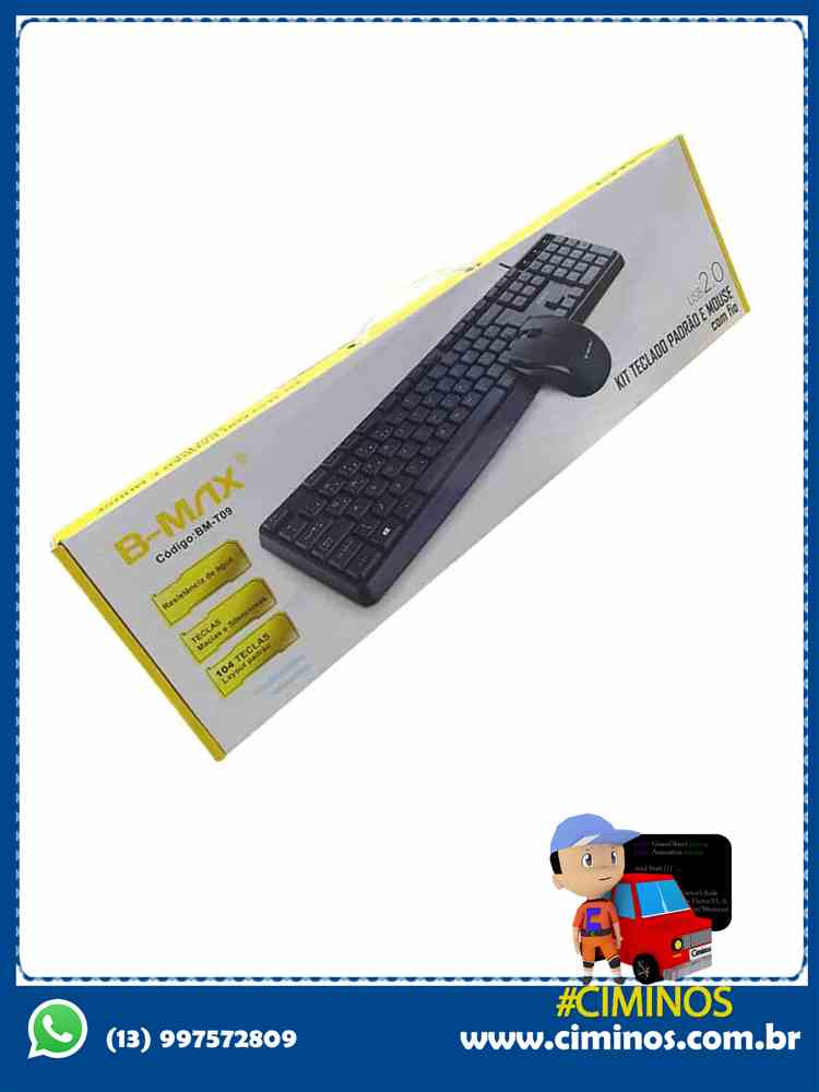 Kit teclado e mouse bm-t09