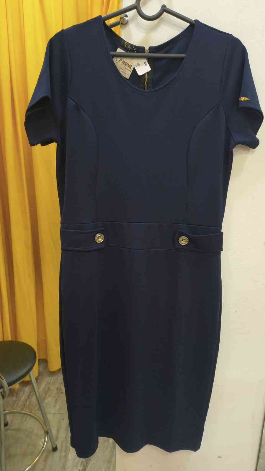 25VEST.MC.AZUL ESCURO.BOTAO CINTURA