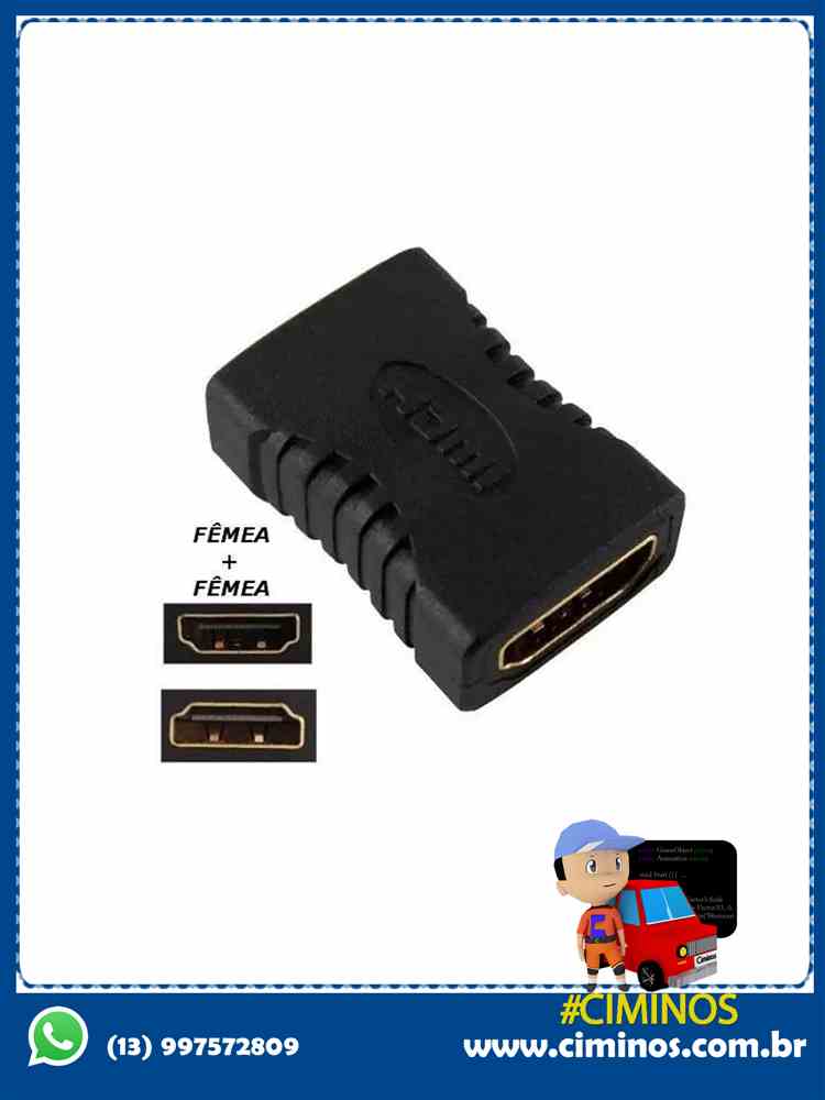 Adaptador HDMI fem / fem