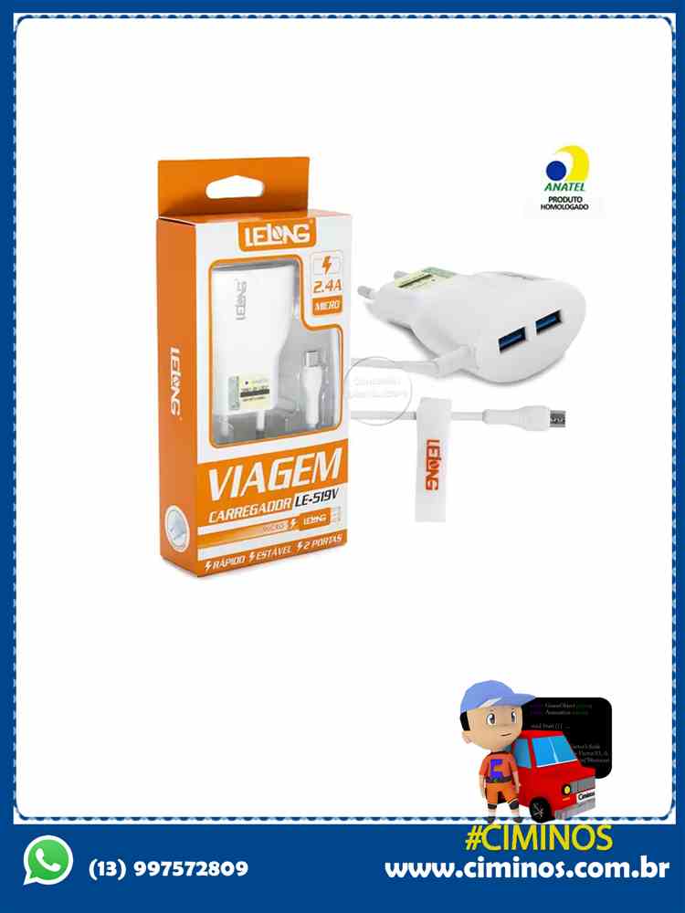 Carregador V8 5.1A Lelong
