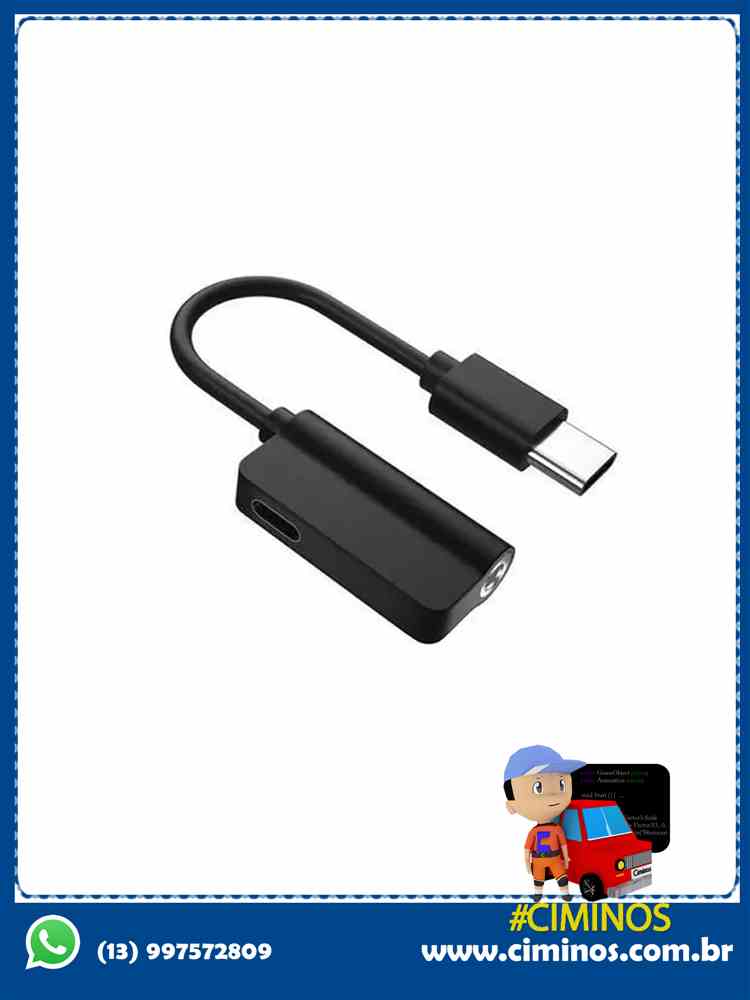 Adaptador Type-C para P2 + Carreg  - Xtrad
