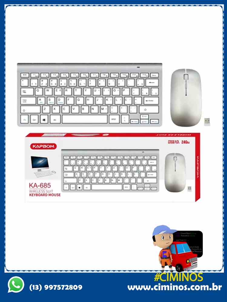 kit teclado e mouse bluetooth 